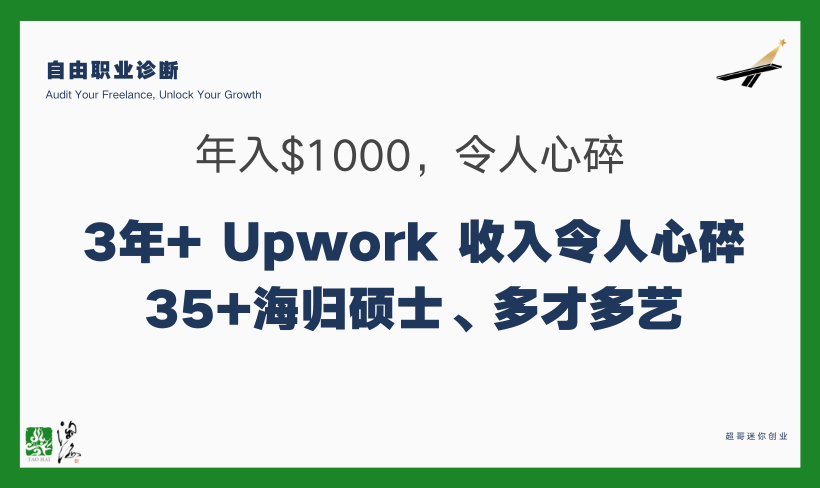 35+海归硕士、多才多艺，3年+Upwork收入令人心碎，年入$1000